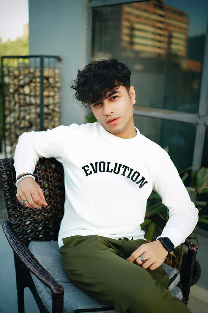 White Squar texture Sweatshirt VESTOJ